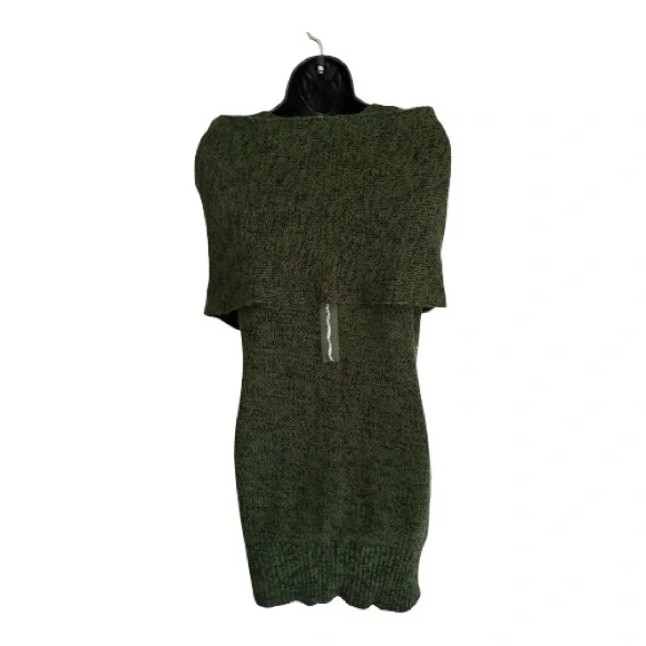 New Directions Olive and Black Marled Knit Dress with Shawl Size L - Picture 6 of 8